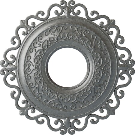 Ekena Millwork Orrington Ceiling Medallion (Fits Canopies up to 6 1/4"), 22"OD x 6 1/4"ID x 1 3/4"P, Platinum CM22ORPLS